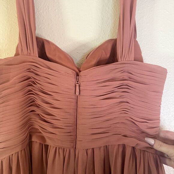 Azazie Raine desert rose bridesmaid dress A8 - Picture 5 of 6